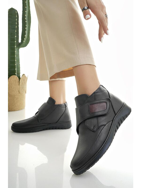 MEDİCALLY Ortopedik Taban Topuk Dikeni Hakiki Deri Kadın Bot - Görsel 8