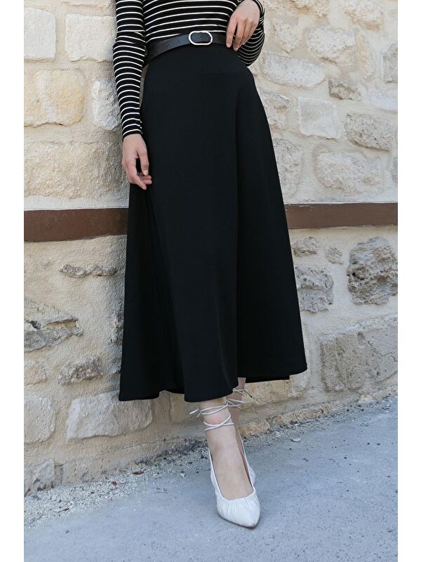 Lamelif Kloş Etek Siyah