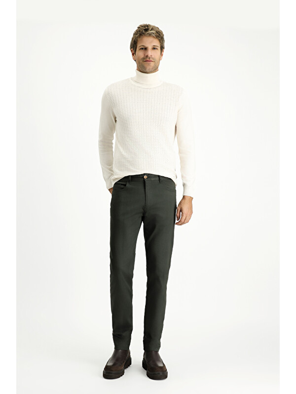Kiğılı Slim Fit Dar Kesim Elastanlı Kanvas /  Chino Pantolon
