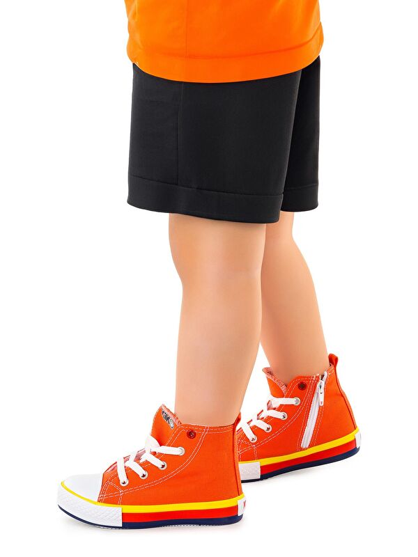 Tinna Bağcıklı Erkek Çocuk Boğazlı Keten Spor Ayakkabı - Görsel 3