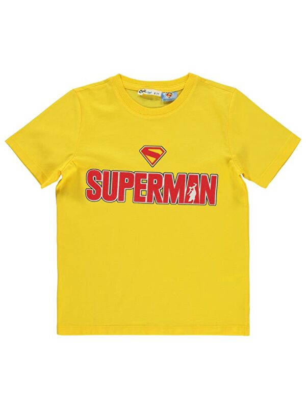 Superman Baskılı 6-9 Yaş Tişört - Sarı8-9 Yaş