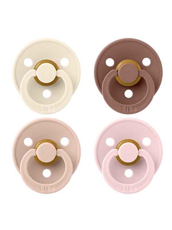 Bibs 4lü Emzik Seti - Ivory/Blush/Woodc./Blossom-0-6 Ay