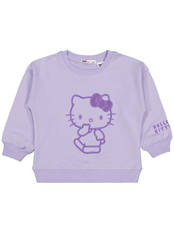 Hello Kitty 2-5 Yaş Sweatshirt - Lila 4-5 Yaş