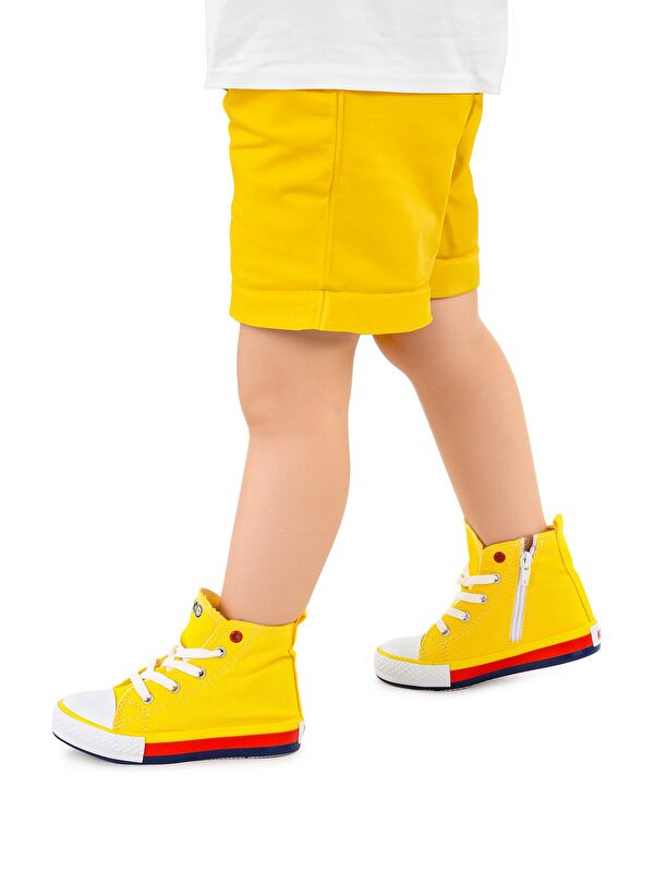 Tinna Bağcıklı Erkek Çocuk Boğazlı Keten Spor Ayakkabı - Görsel 3