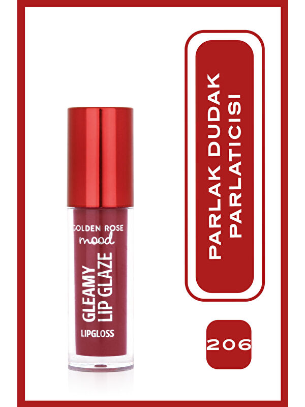 GOLDEN ROSE Mood Gleamy Lip Glaze Dudak Parlatıcısı No:206 Plum Glaze