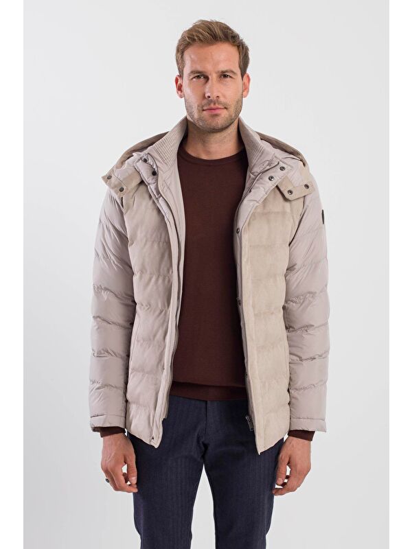 JAKAMEN Taş Comfort Fit Kapüşonlu Şişme Mont