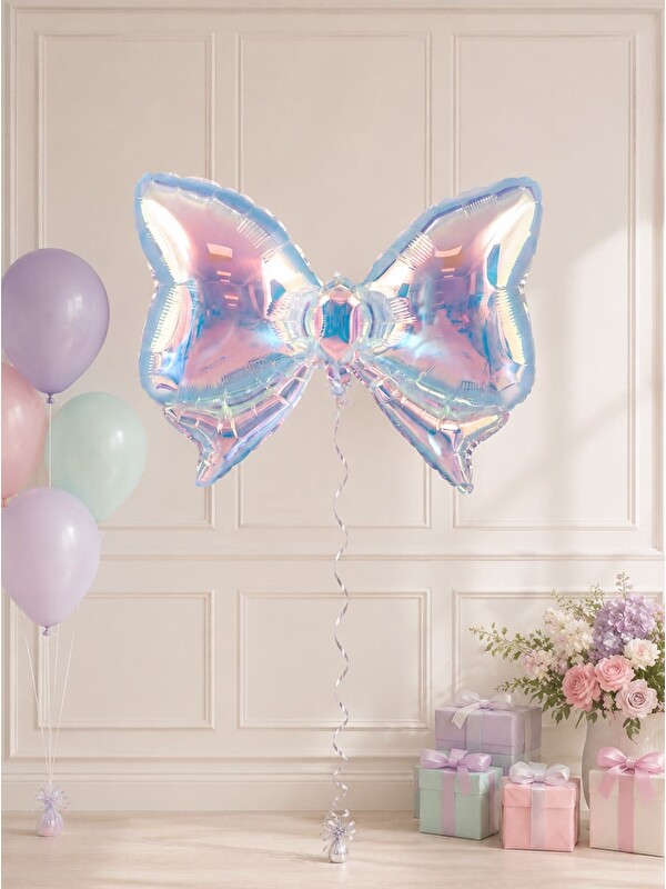 Parti Adresi Fiyonk Şekilli Hologram Folyo Balon Parti Dekorasyonu 73 cm