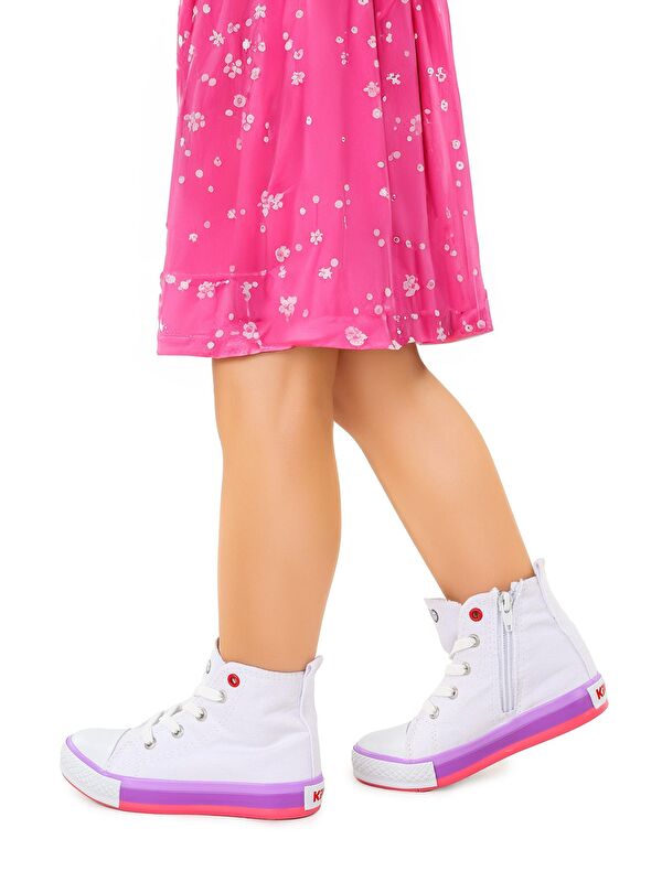 Tinna Bağcıklı Kız Çocuk Boğazlı Keten Spor Ayakkabı - Görsel 5