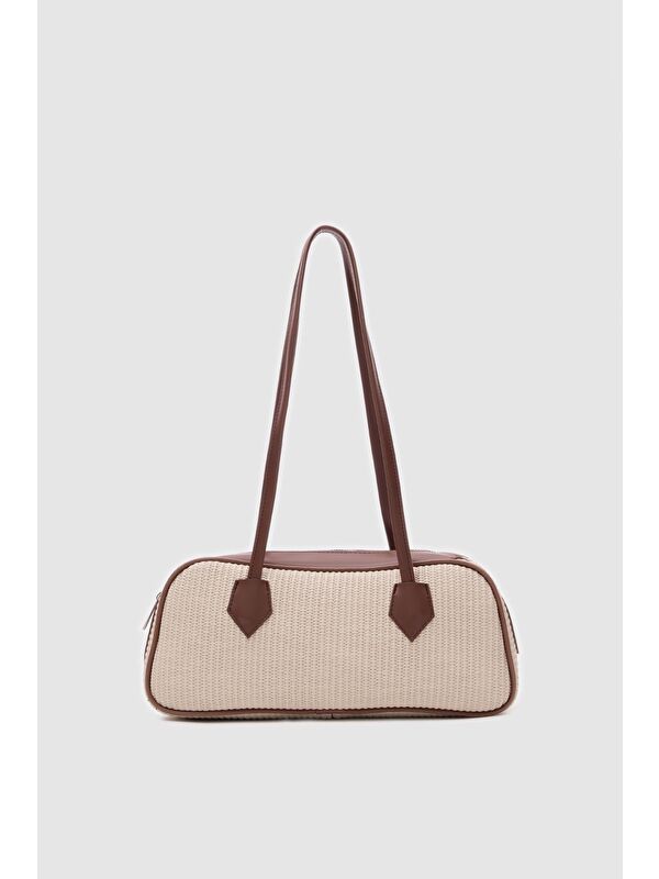 Shulebags Boheme Hasır Baget Çanta Krem
