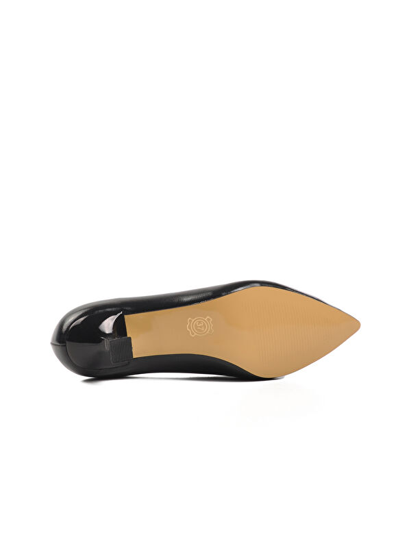 Siyah Cilt Kadın Topuklu Ayakkabı 357101 - Görsel 6