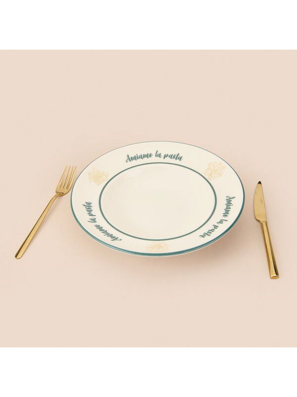Evidea Kitchen Amiamo La Pasta Makarna Tabağı - Beyaz - 27 cm