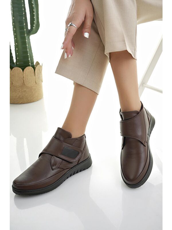 MEDİCALLY Ortopedik Taban Topuk Dikeni Hakiki Deri Kadın Bot - Görsel 6