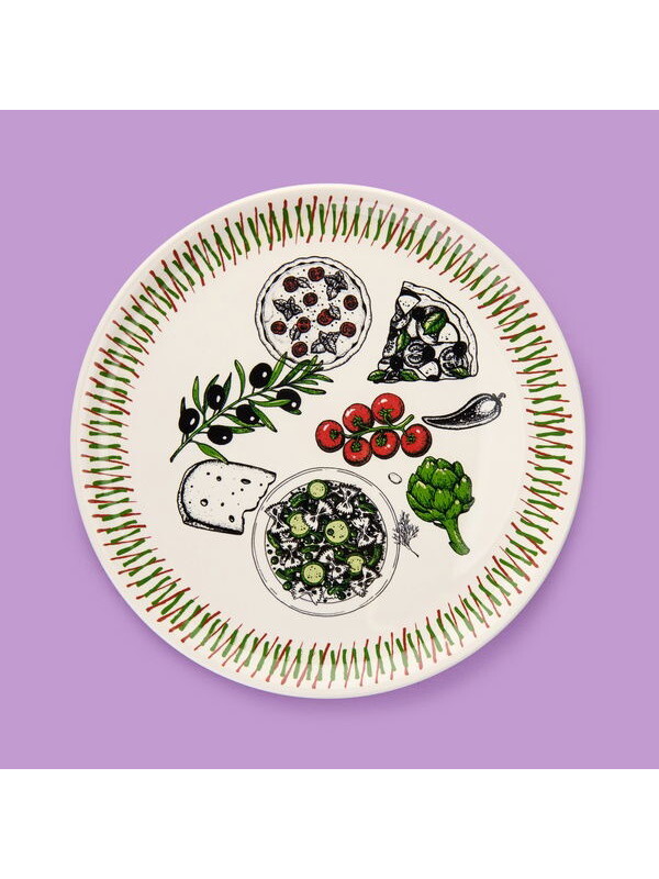 Evidea Kitchen The Best Pizza Tabağı - Renkli - 31 cm