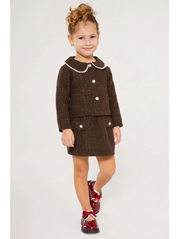 My Kids Wear Kız Çocuk Bayramlık İnci Detaylı Tüvit Takım 12543