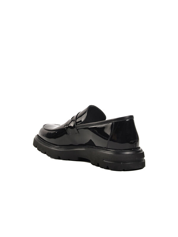 Siyah Rugan Hakiki Deri Erkek Casual Ayakkabı 020 M - Görsel 5