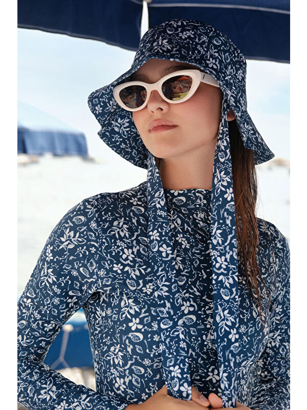 Manuka Bağlamalı Bucket Şapka Blue Shell