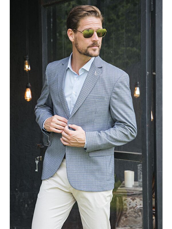 Buratti 6 Drop Çift Yırtmaçlı Klasik Blazer Comfort Fit Ceket 216MARTİNELLİ