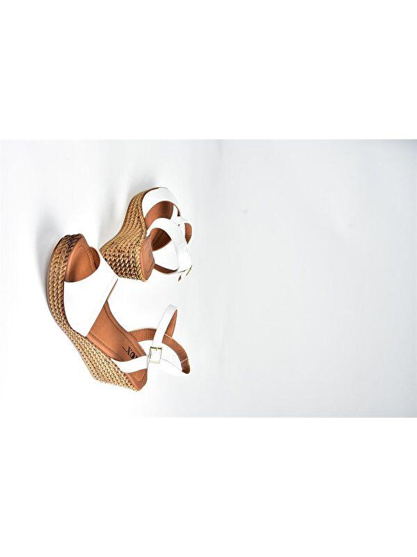 K674192209 Beyaz Dolgu Taban Kadın Ayakkabı - Görsel 4