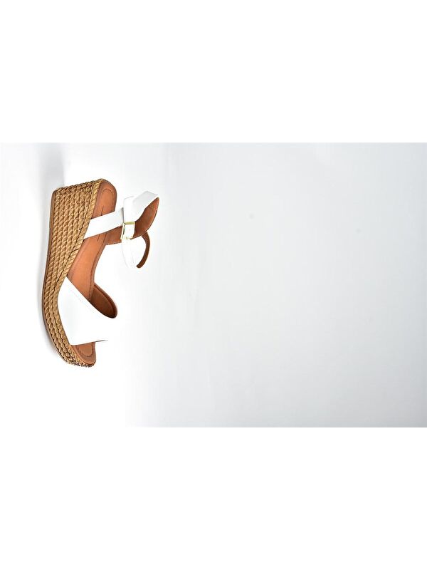 K674192209 Beyaz Dolgu Taban Kadın Ayakkabı - Görsel 5