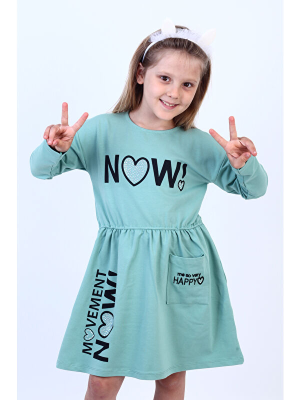 Toontoykids Kız Çocuk Now! Baskılı Elbise
