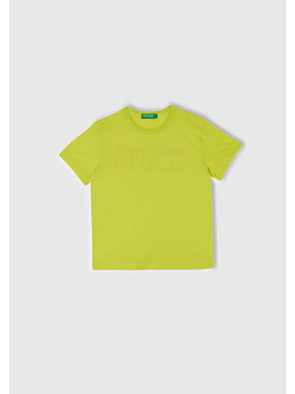 United Colors Of Benetton Erkek Çocuk Yeşil Ananas Bakılı T-Shirt
