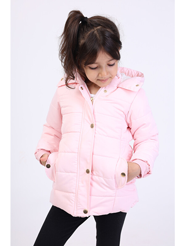 Toontoykids Kız Çocuk Kapüşonlu İçi Kürklü Mont