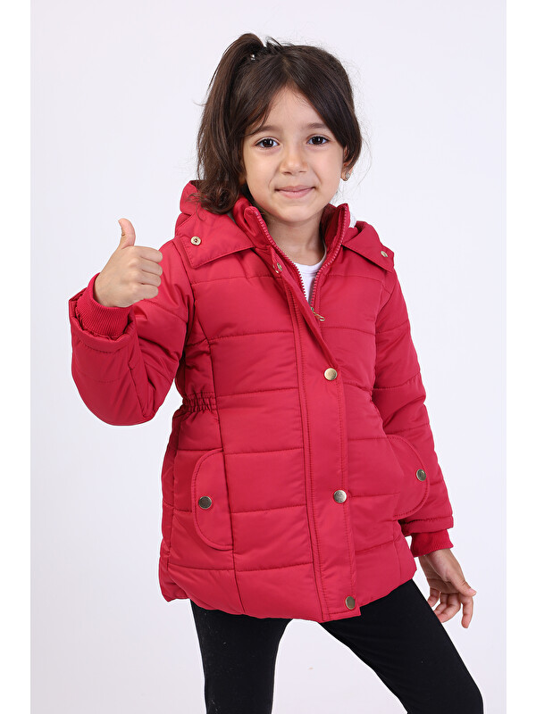 Toontoykids Kız Çocuk Kapüşonlu İçi Kürklü Mont