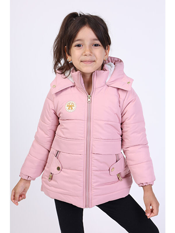 Toontoykids Kız Çocuk Kapüşonlu İçi Kürklü Mont