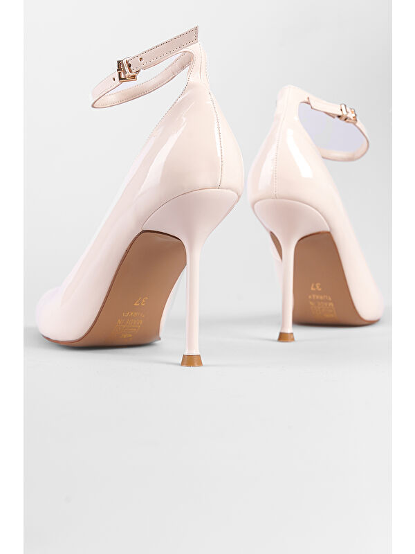 Capone Outfitters Bej Capone Outfitters Bilekten Bantli Yuvarlak Burunlu Yüksek Topuklu Kadın Ayakkabı