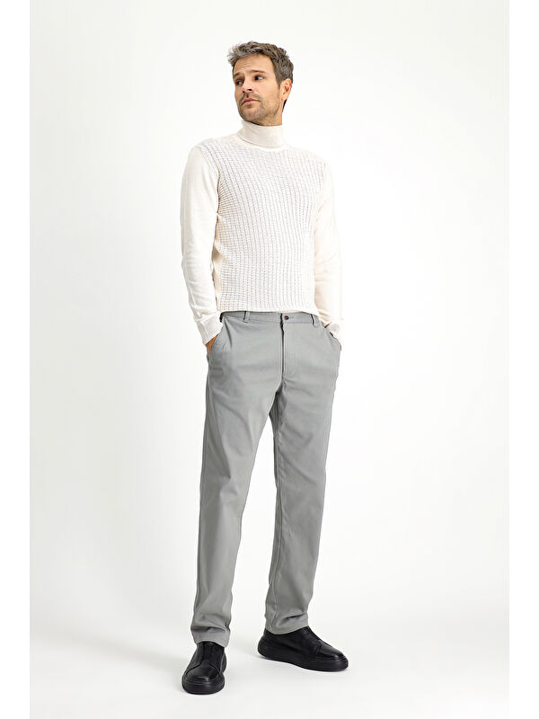 Kiğılı Regular Fit Desenli Elastanlı Kanvas / Chino Pantolon