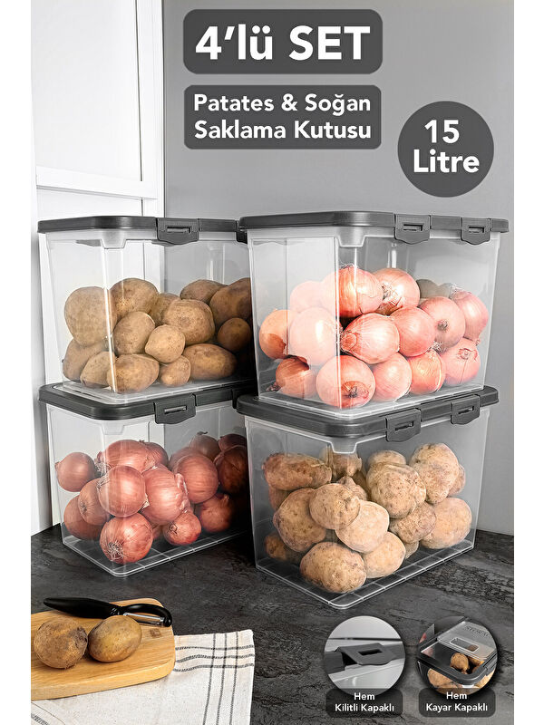 Meleni Home 4 Adet Saklama Kabı 15 l