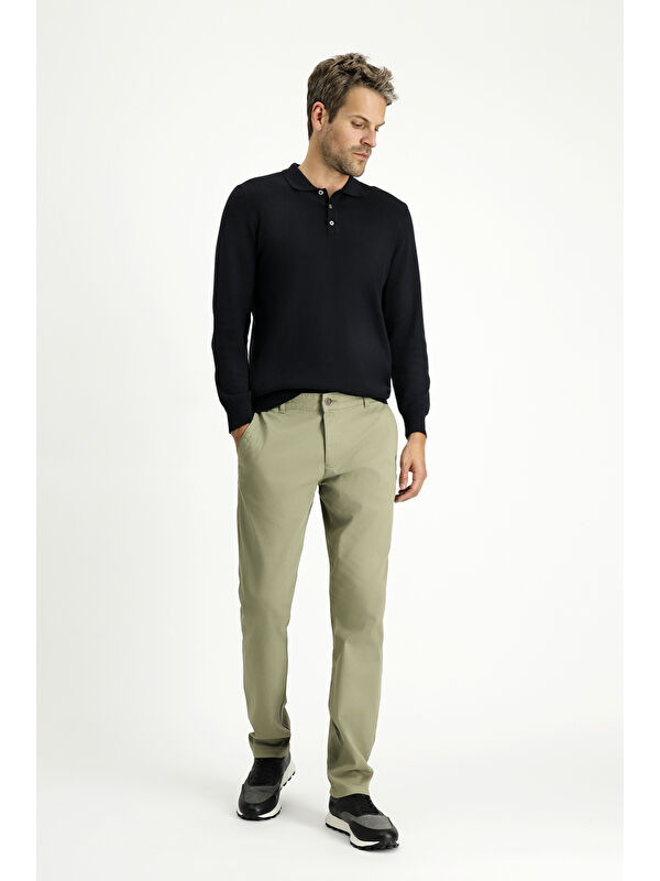 Kiğılı Regular Fit Desenli Elastanlı Kanvas / Chino Pantolon