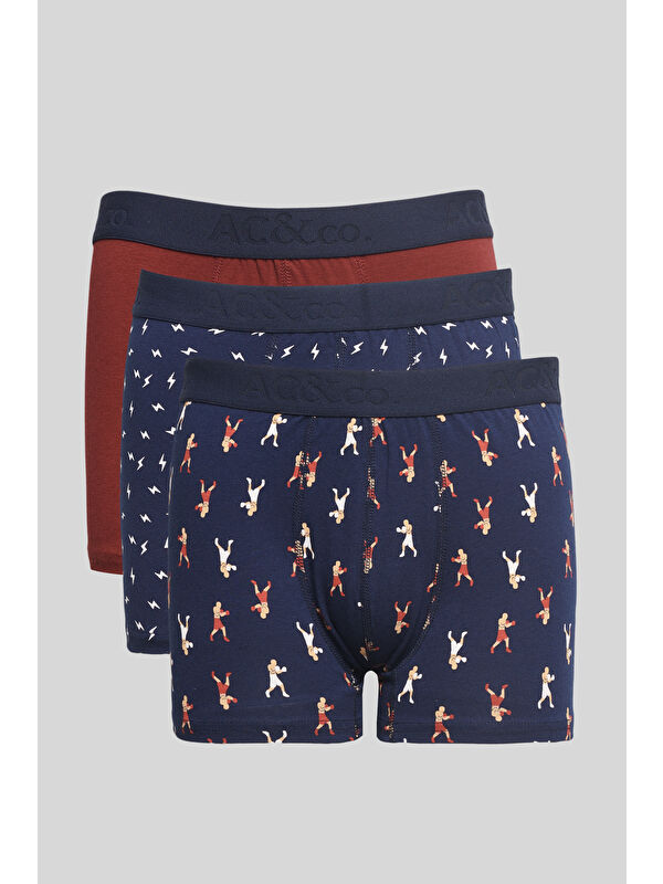 AC&Co / Altınyıldız Classics Erkek Lacivert 3'lü Boxer Paketi