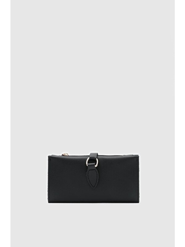 Shulebags Maxi Çıtçıt Kapamalı Kadın Cüzdan Siyah