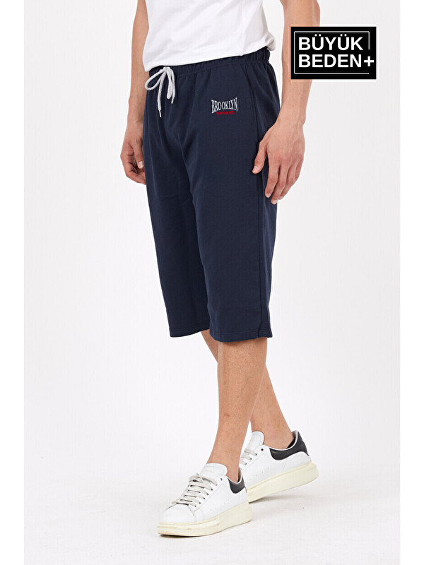 Süperlife Erkek  N.Brooklyn Baskılı Slim Fit Kalıp Büyük Beden Şort SPR25BSR089