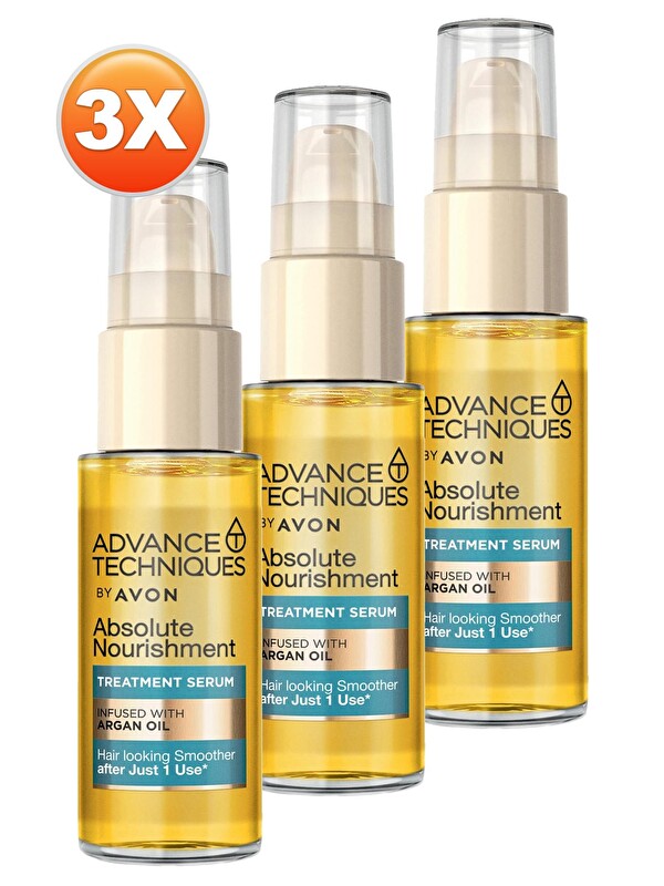 AVON Advance Techniques Argan Yağı Içeren Besleyici Saç Serumu 30 Ml. Üçlü Set