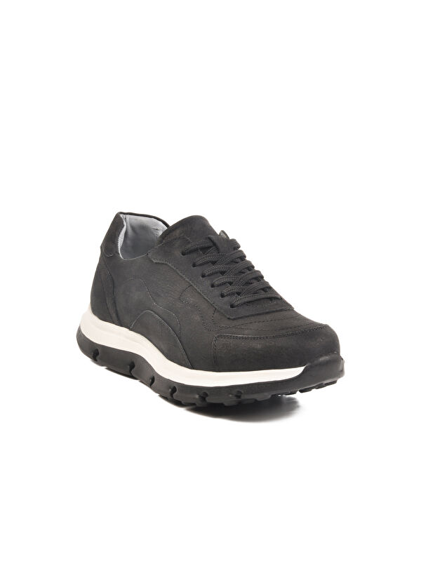 Siyah Nubuk Hakiki Deri Casual Ayakkabı 2519 M - Görsel 4