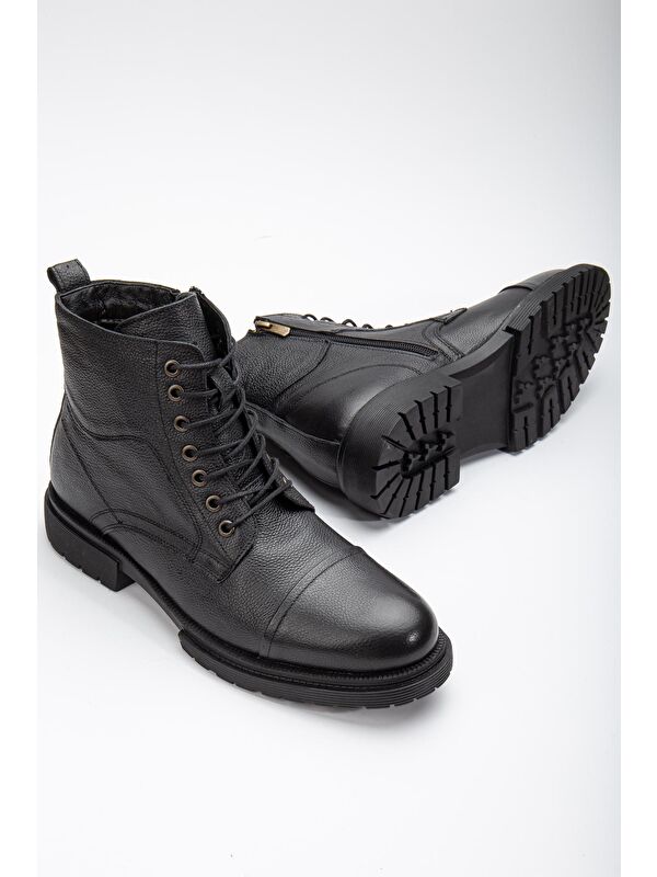 D4002 Hakiki Deri Soğuk Geçiremez Kışlık Erkek Bot - Görsel 6