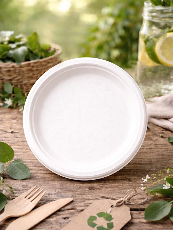 Parti Adresi Doğa Dostu Karton Tabak  – Geri Dönüştürülebilir Parti Tabağı 22 cm 25'li