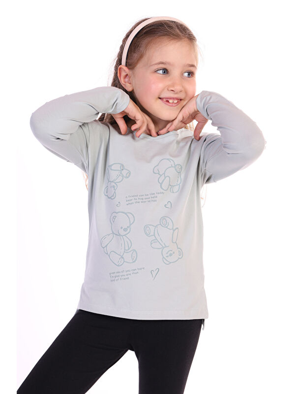 Toontoykids Kız Çocuk 4lü Ayıcık Baskılı Tişört