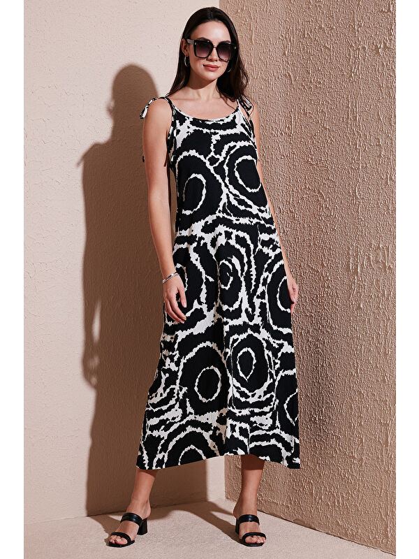 Lela Regular Fit İp Askılı Uzun Kadın Elbise 5865732