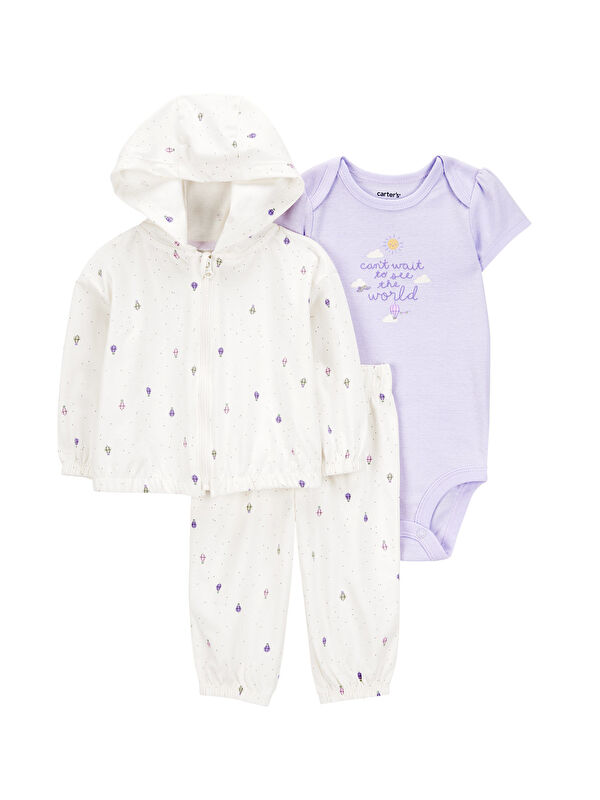 Carter's Kız Bebek Ekru 3Lü Hırkalı