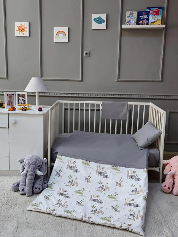 Yuar baby Bebek Nevresim Seti - Gri