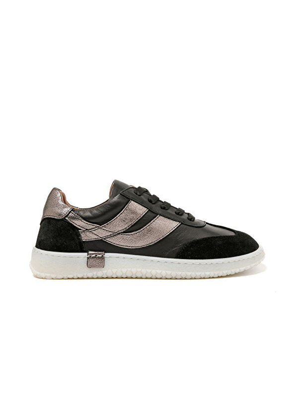 John May Kadın Sneaker ( Günlük) RC-25Y-055-M2004 Siyah Süet-Siyah Cilt-Siyah Rugan