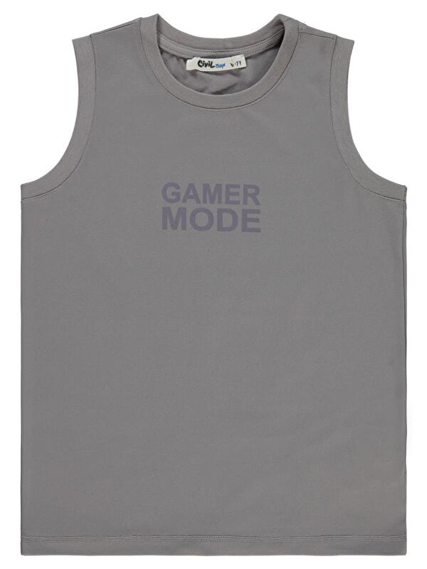 Civil Boys Gamer Mode Reflektör Baskılı Sıfır Kol 6-9 Yaş Tişört - Gri 8-9 Yaş