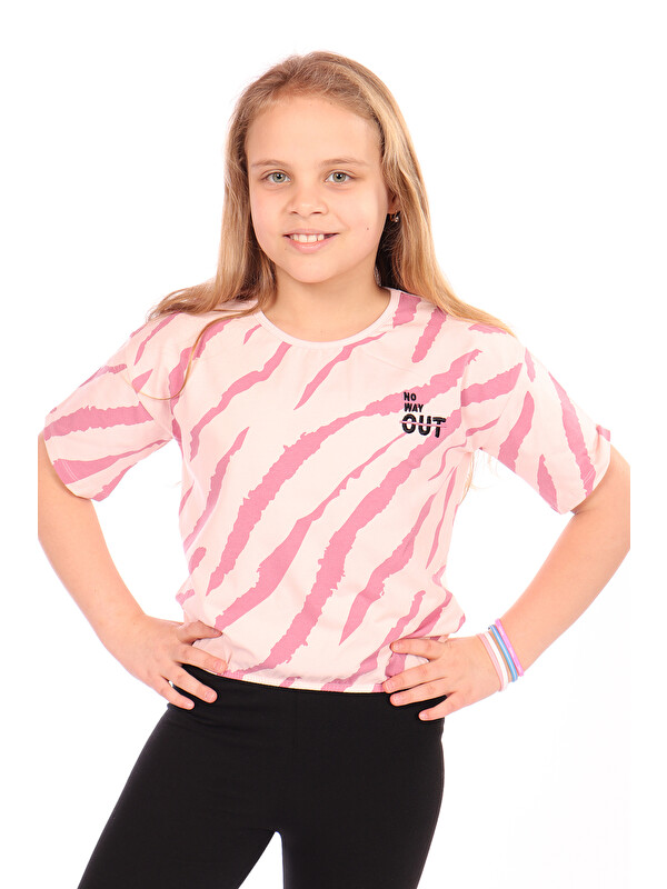 Toontoykids Kız Çocuk Komple Baskılı Tişört