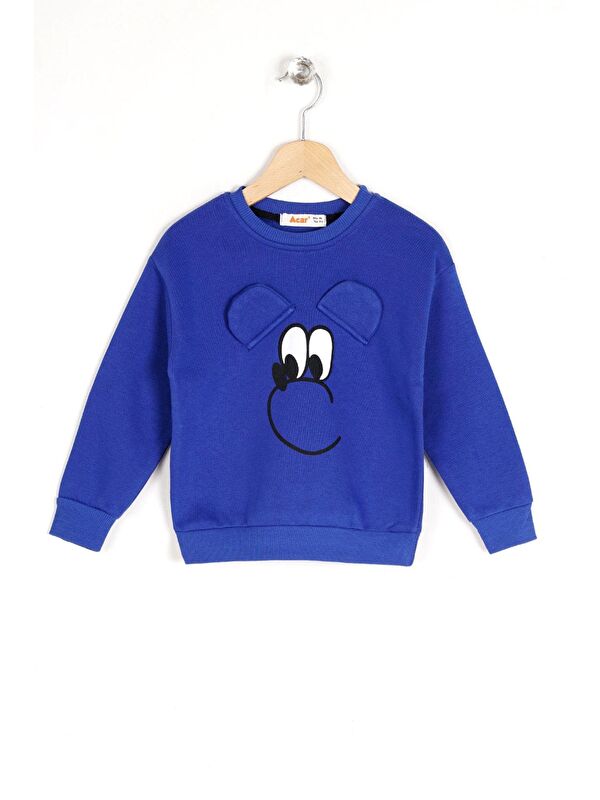 Zepkids Bisiklet Yaka Uzun Kol Saks Renk Kız Çocuk Sweatshirt
