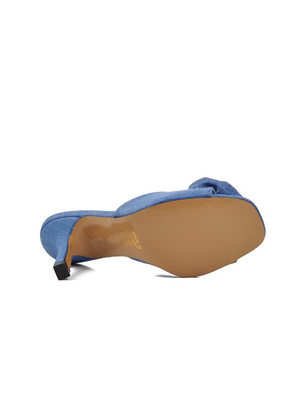 Mavi Topuklu Kadın Terlik 670472 - Görsel 6