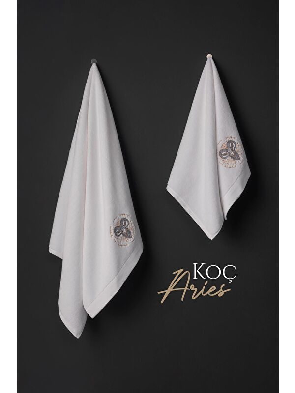 Varol %100 Microcotton Üst Kalite Havlu Seti Burç Nakışlı