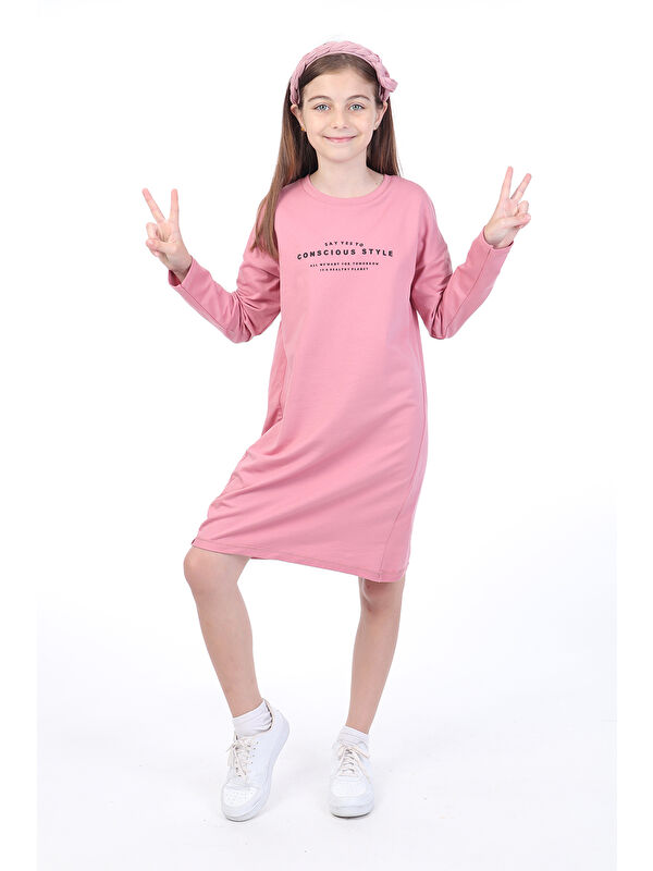 Toontoykids Kız Çocuk Baskılı Elbise